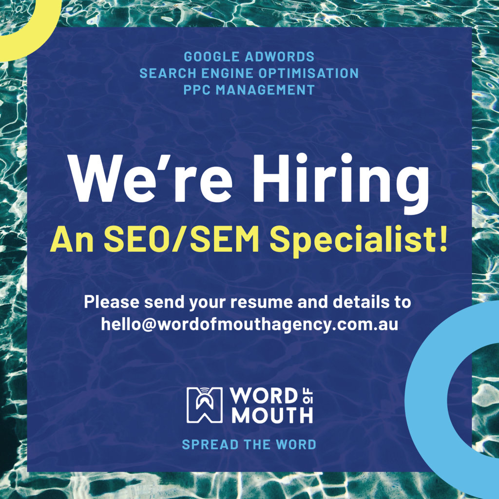 Digital Agency job ad We are hiring an SEO/SEM Specialist