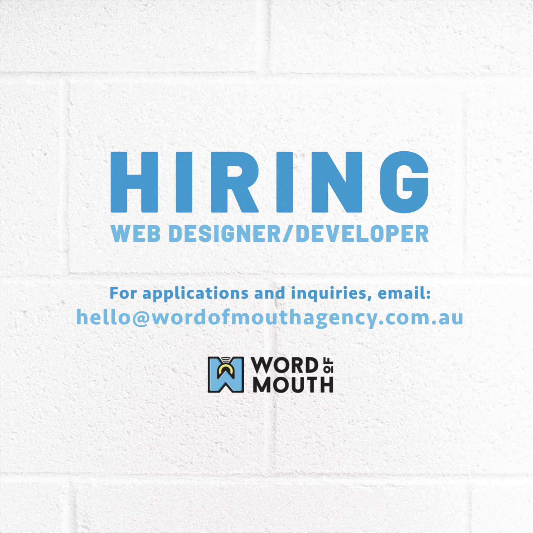 Digital Agency job ad for Web Designer/ Developer