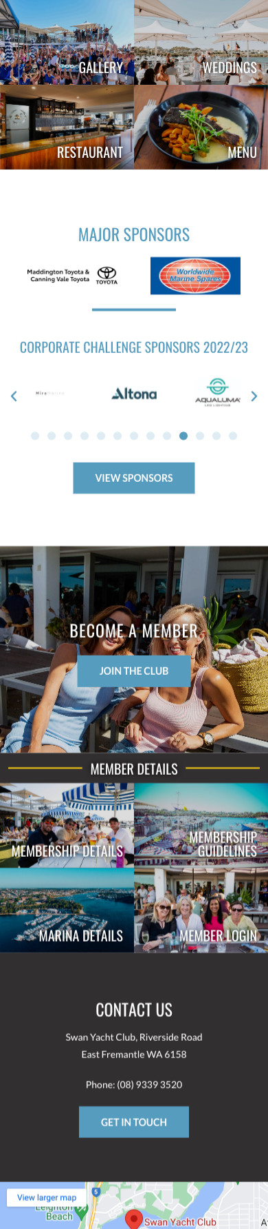 Swan Yacht Club - Mobile Website Development