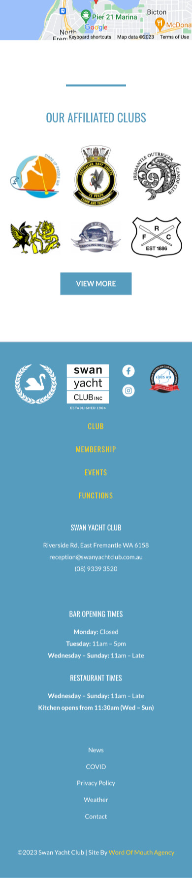 Swan Yacht Club - Mobile Website Development